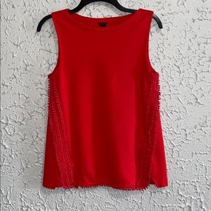 Ann Taylor red sleeveless blouse
